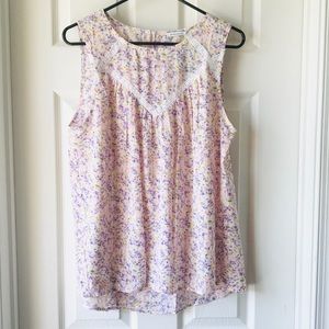 Floral Lace Insert Tank